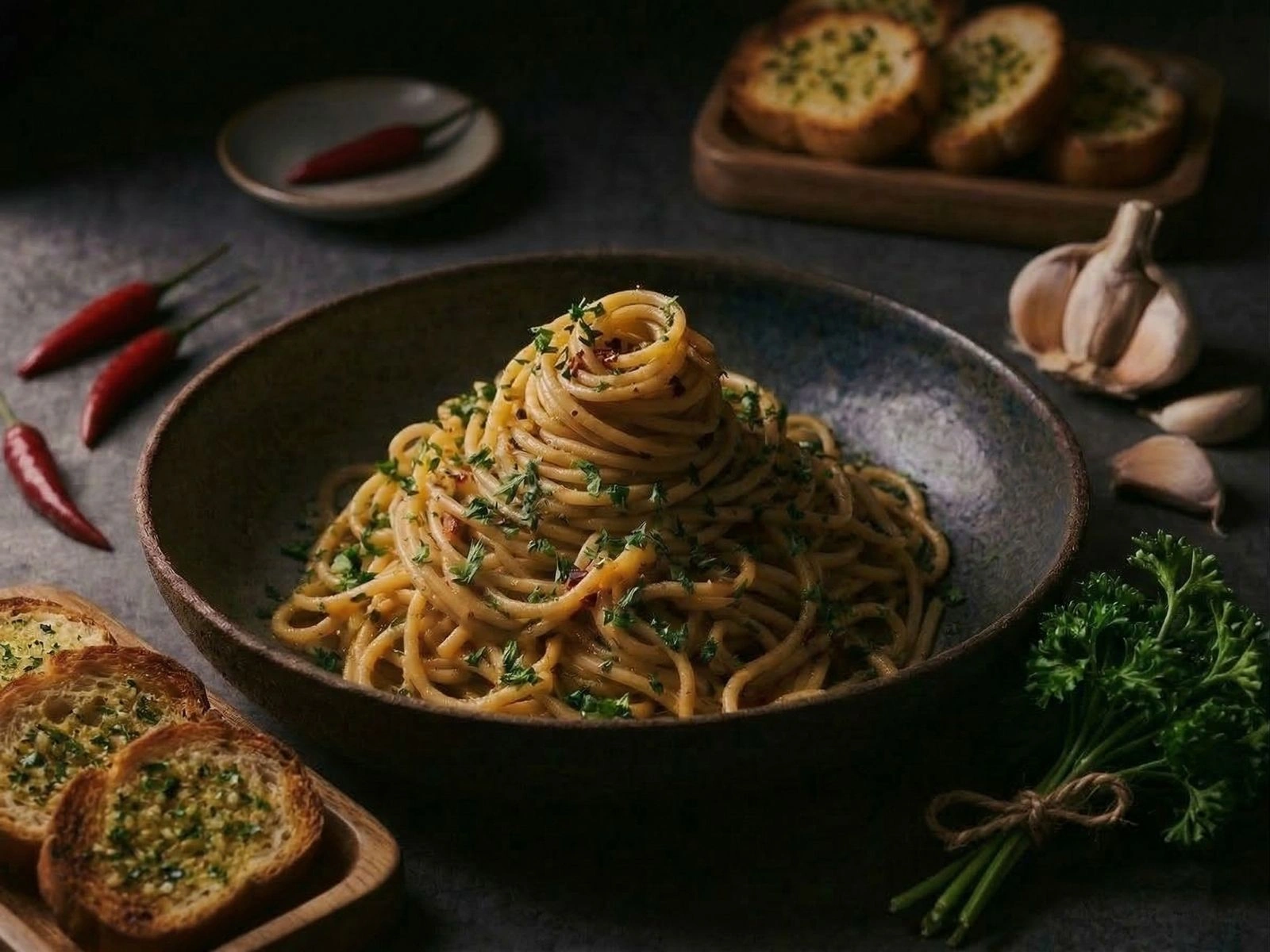 Garlic Spaghetti Bowl with Fresh Parsley – A Quick and Flavourful Pasta Recipe